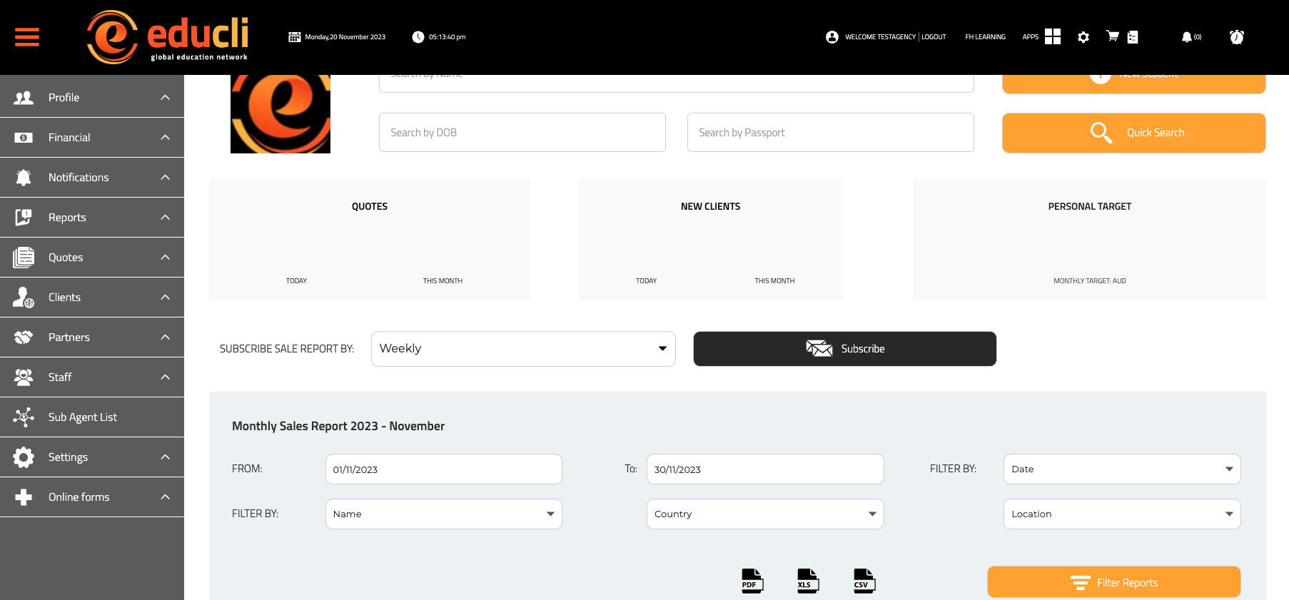 educli dashboard