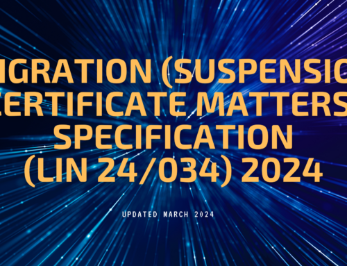 Migration (Suspension Certificate Matters) Specification (LIN 24/034) 2024