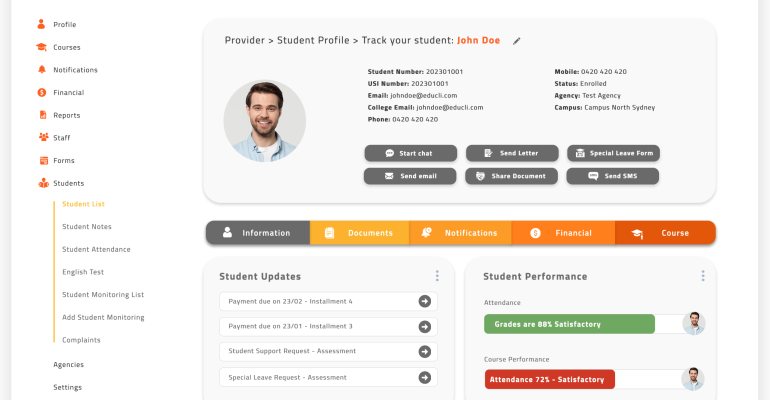 educli student profile