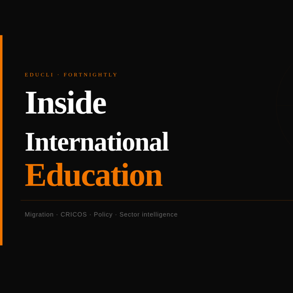 Inside International Education Issue 11 cover — Budget 2026 special edition on net overseas migration, onshore priority shift, and visa application charge revenue.